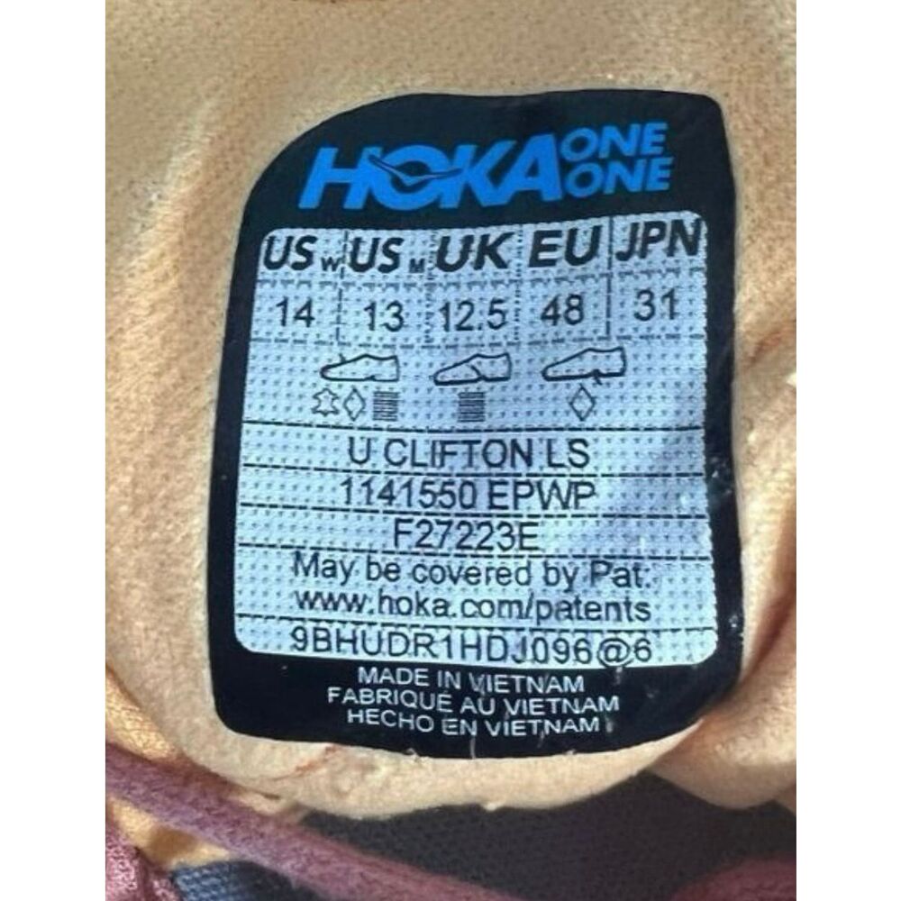 Hoka One One Clifton LS Mens Size 13  -1141550 Earth Peach Running Sneakers - Picture 10 of 13